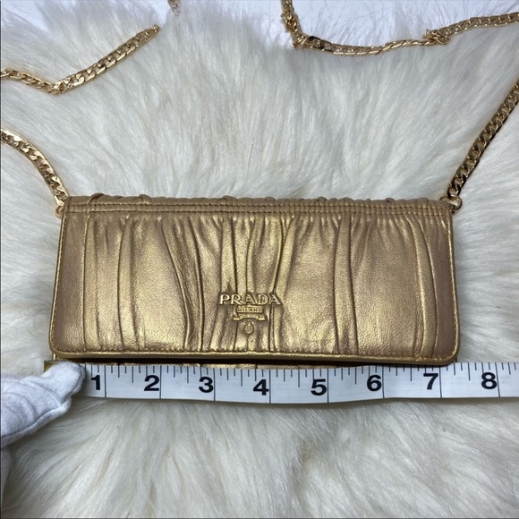 SOLD Authentic Prada wallet on a gold chain - Picture 8 of 10
